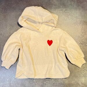 Old Navy Marshmallow Hoodie with Embroidered Red Heart
